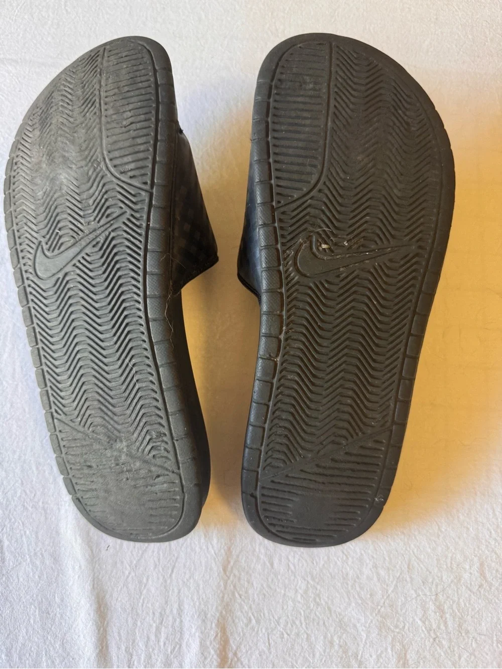 Nike Black Slide Sandals with White Logo